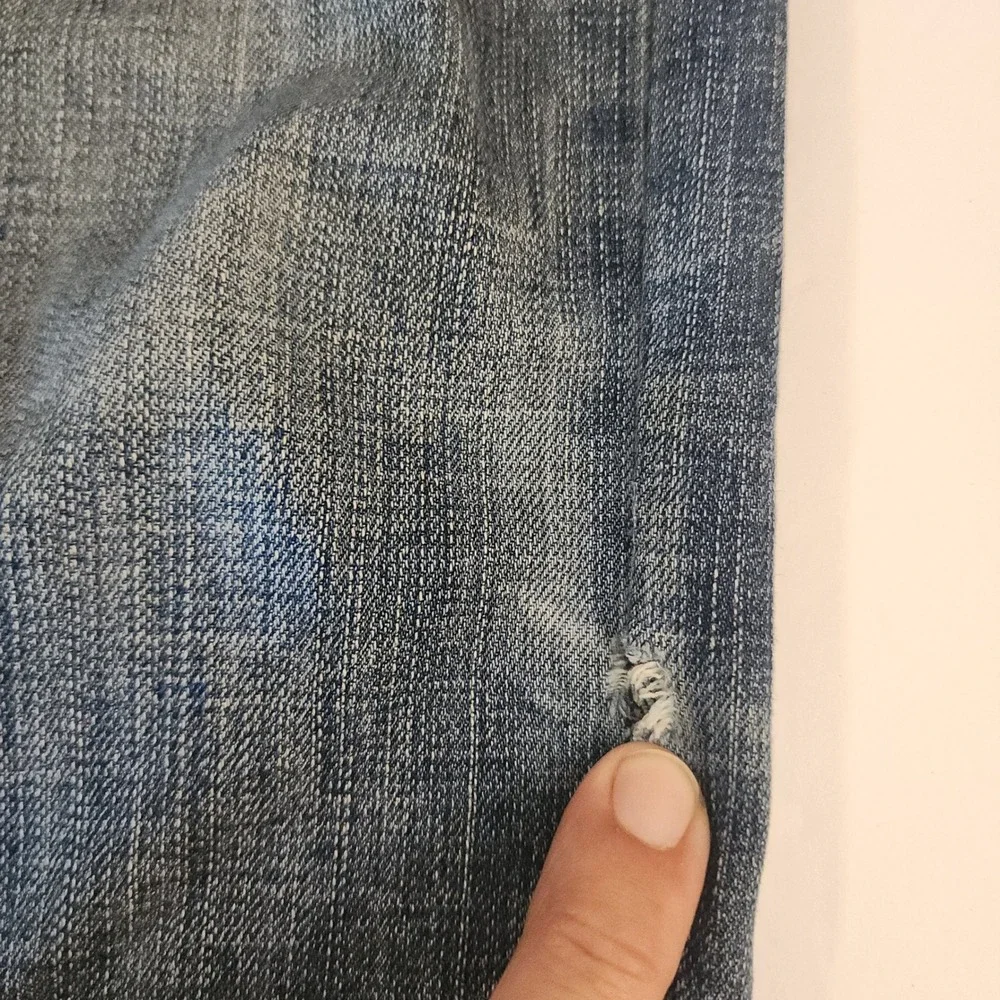 D55 Lucky Brand 410 Athletic‎ Slim Mens Jeans Blue Denim 32x32 Distressed